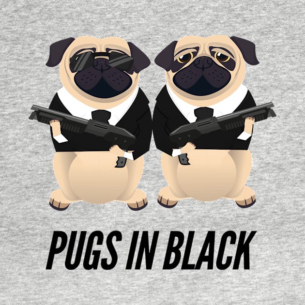 Pugs in Black by Tacos y Libertad